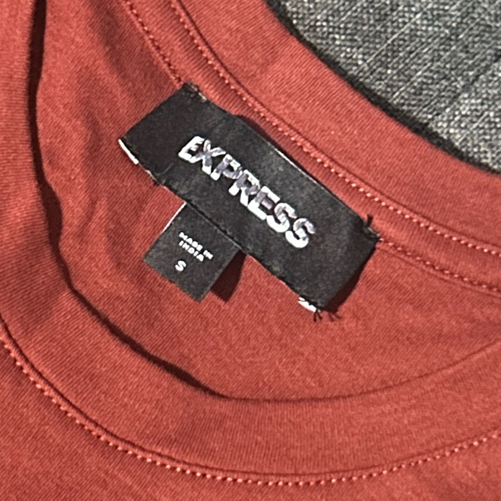 Express Pointelle Cotton Pocket T-Shirt Small - Picture 2 of 4